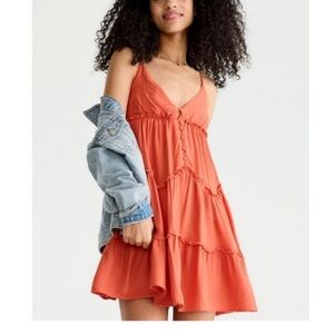 Aeropostale Orange Ruffled Women's Dress